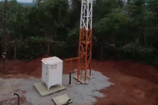 Conclusão da primeira etapa de instalação da antena da TV Digital